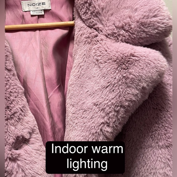 Noize faux fur lilac coat - Picture 5 of 10